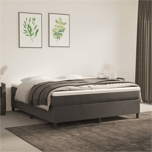 vidaXL Engineered Wood California King Bed Frame in Dark Gray