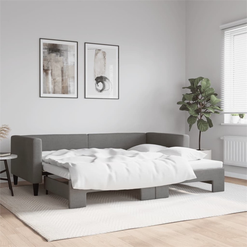 vidaXL Modern Sleeper Sofa Day Bed in Dark Gray
