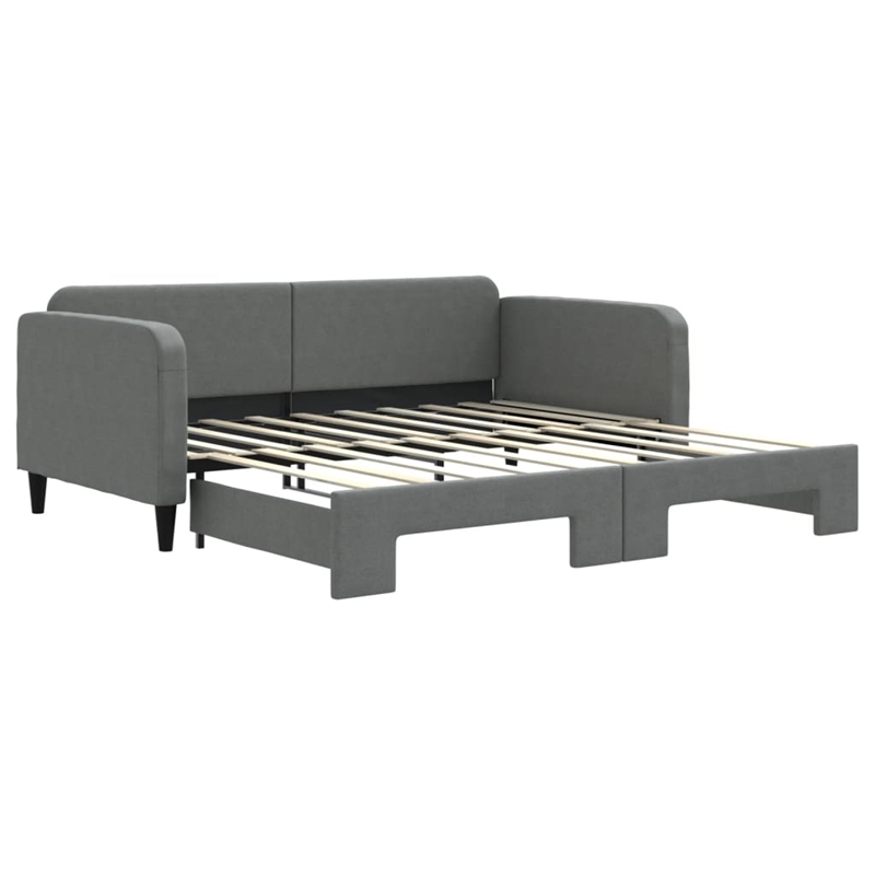vidaXL Solid Wood Daybed With Trundle in Dark Grey