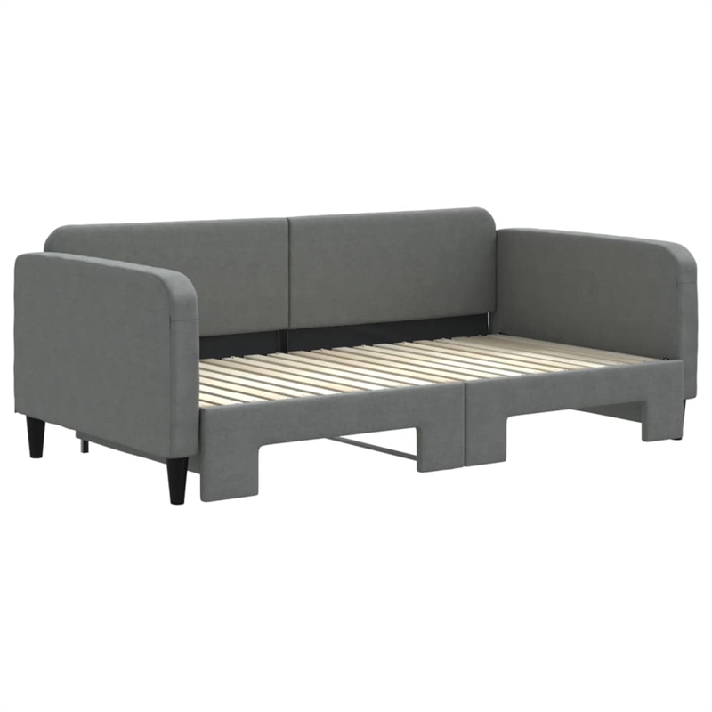 vidaXL Solid Wood Daybed With Trundle in Dark Grey