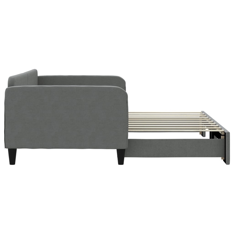 vidaXL Solid Wood Daybed With Trundle in Dark Grey