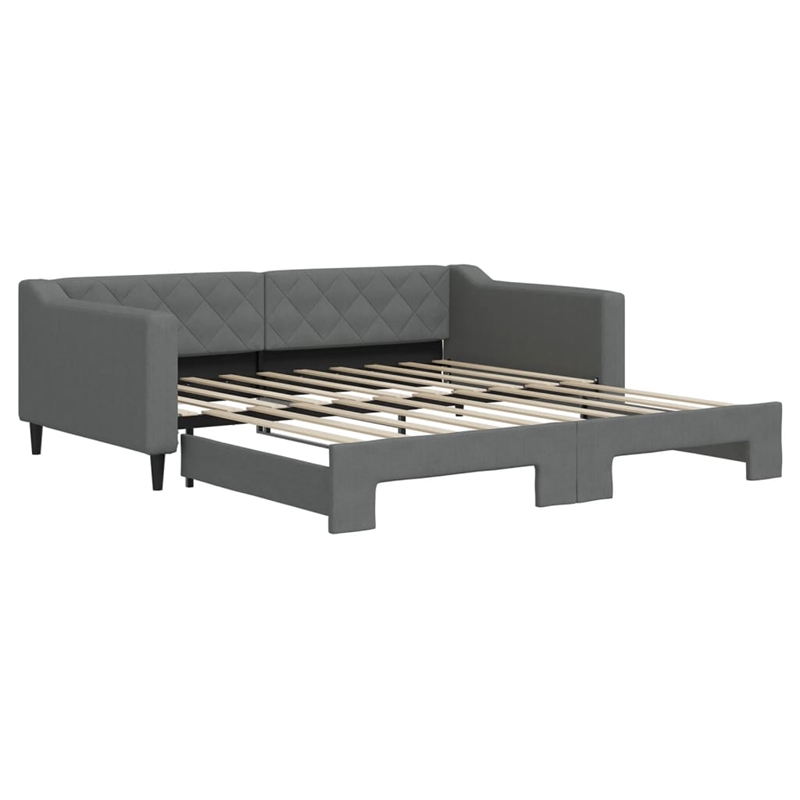 vidaXL Daybed With Trundle in Dark Gray