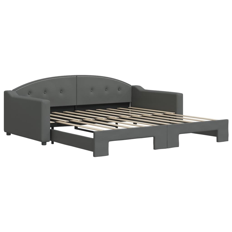 vidaXL Rectangular Daybed With Extendable Trundle in Dray Gray