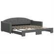 vidaXL Rectangular Daybed With Extendable Trundle in Dray Gray