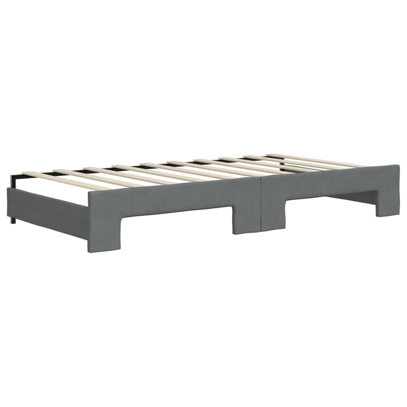 vidaXL Rectangular Daybed With Extendable Trundle in Dray Gray