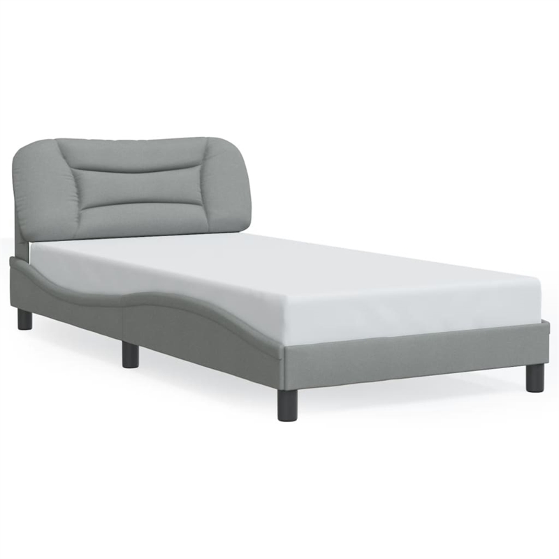vidaXL Twin Bed Frame in Light Gray