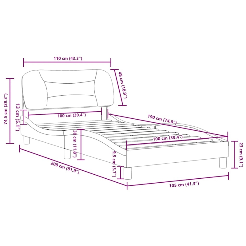 vidaXL Twin Bed Frame in Light Gray