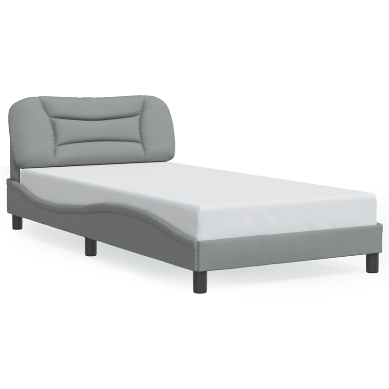 vidaXL Twin XL Engineered Wood Bed Frame in Light Gray