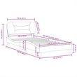 vidaXL Engineered Wood Twin XL Bed Frame in Dark Gray