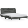 vidaXL Modern Engineered Wood Queen Bed Frame in Dark Gray