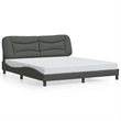 vidaXL Modren King Bed Frame in Dark Gray