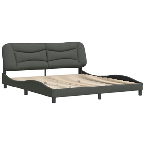vidaXL Modren King Bed Frame in Dark Gray