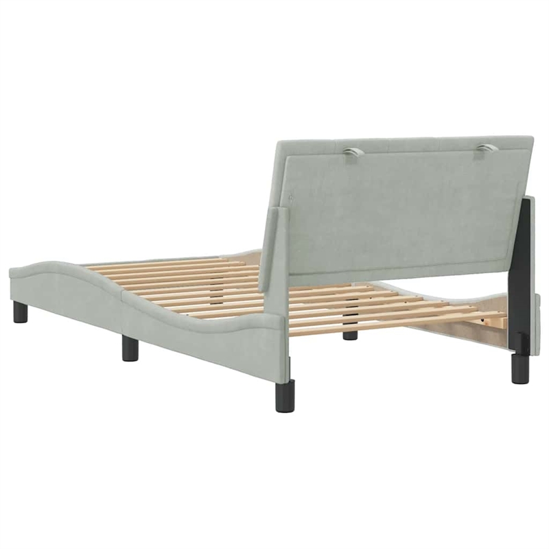 vidaXL Engineered Wood Twin Bed Frame in Light Grey