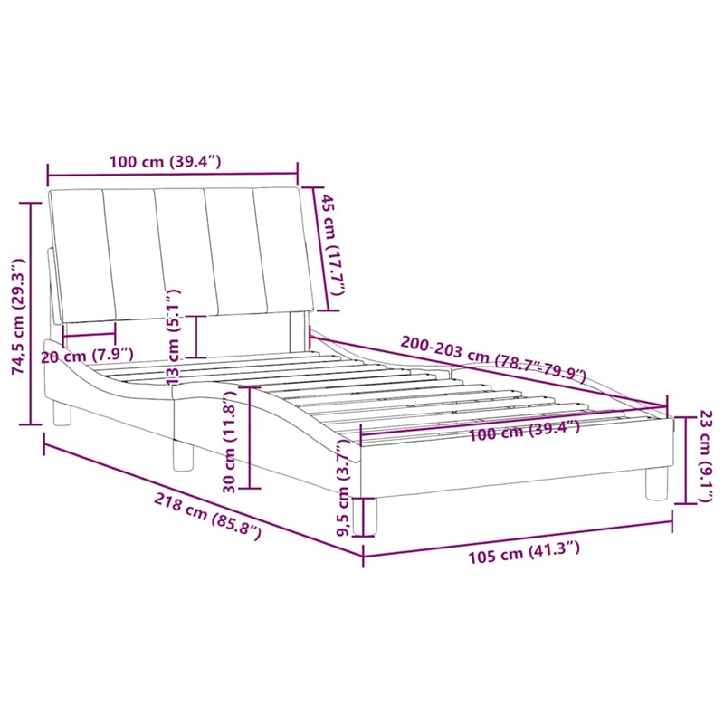 vidaXL Twin XL Engineered Wood Bed Frame in Light Gray