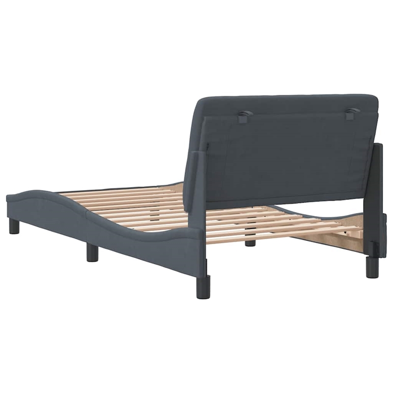 vidaXL Engineered Wood Twin Bed Frame in Dark Gray