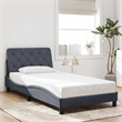 vidaXL Engineered Wood Twin Bed Frame in Dark Gray