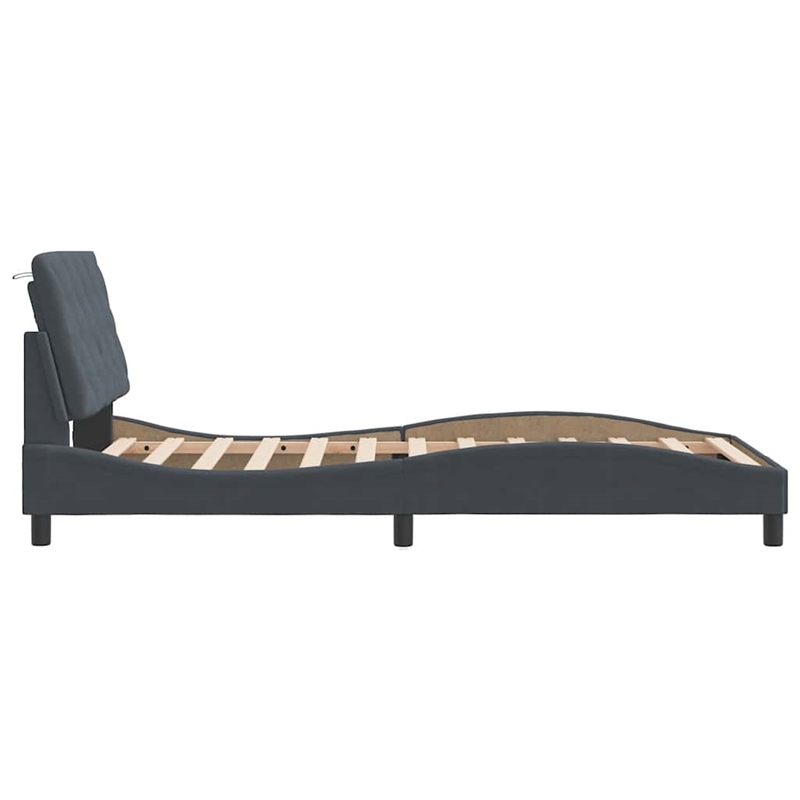 vidaXL Engineered Wood Twin XL Bed Frame in Dark Gray