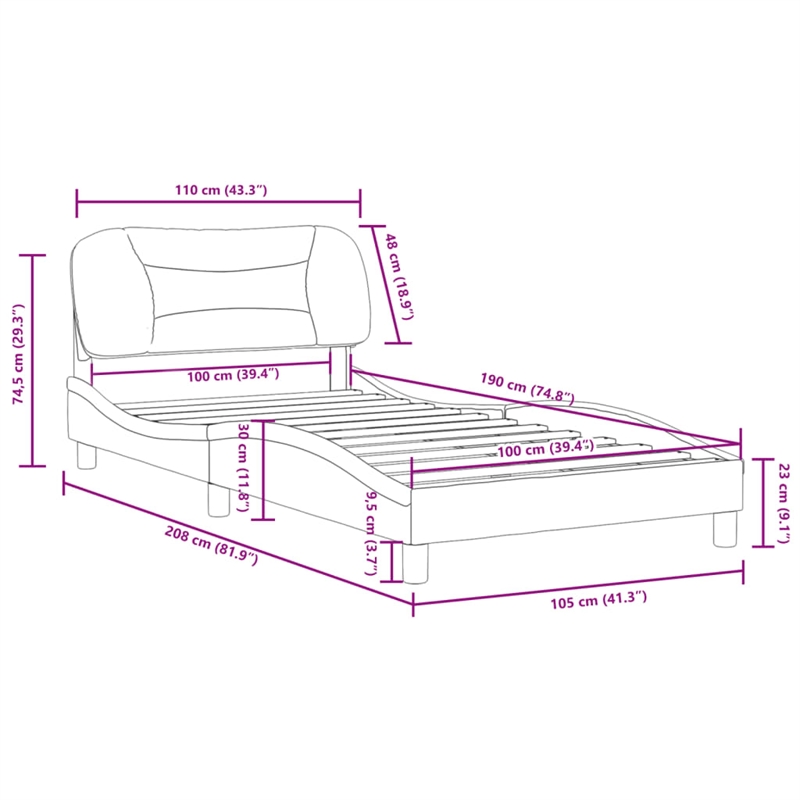 vidaXL Twin Bed Frame in Black
