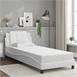 vidaXL Faux Leather Twin Bed Frame in White