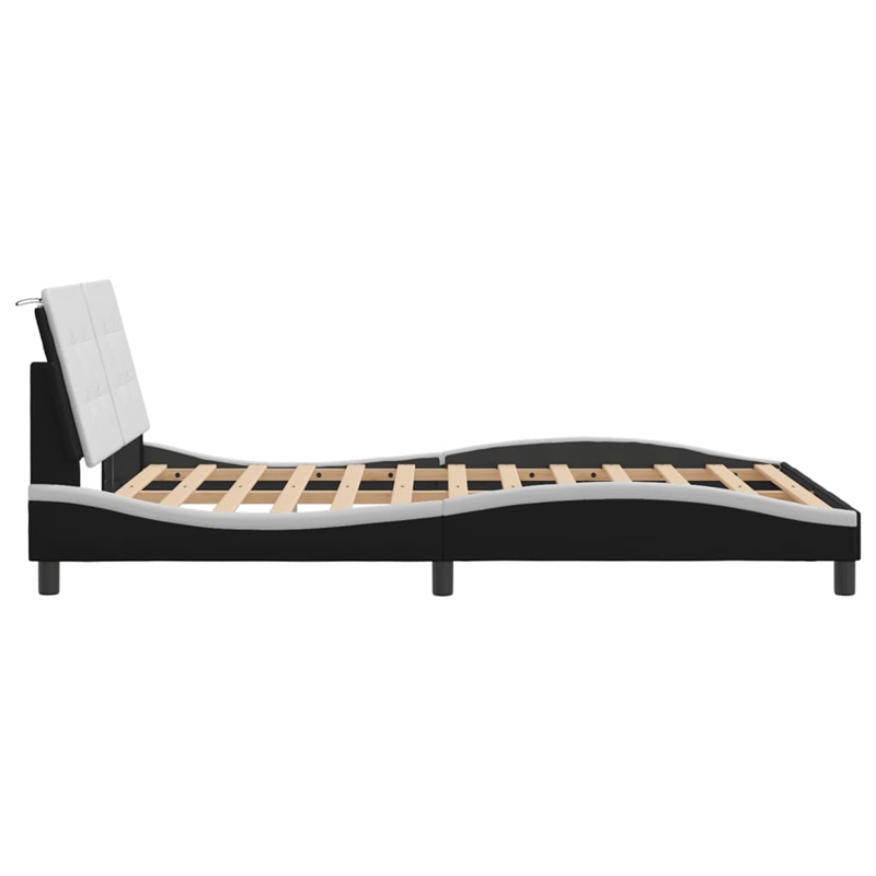 vidaXL Full Bed Frame in Black and White