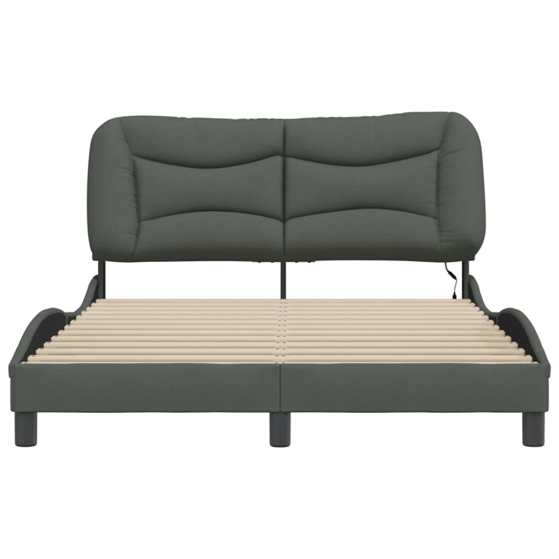 vidaXL Modern Engineered Wood Full Bed Frame in Dark Grey