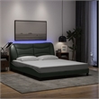 vidaXL Modern Engineered Wood Queen Bed Frame in Dark Gray