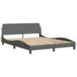 vidaXL Modern Engineered Wood Queen Bed Frame in Dark Gray
