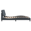 vidaXL Engineered Wood Full Bed Frame in Dark Gray Fabric