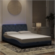 vidaXL Engineered Wood Full Bed Frame in Dark Gray Fabric