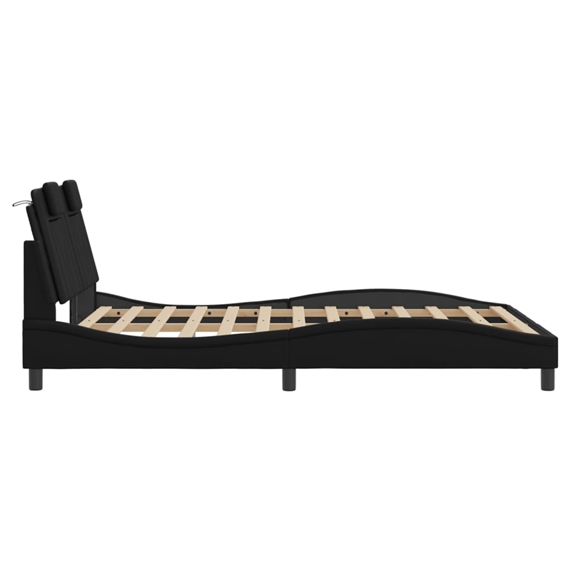 vidaXL Solid Pine Wood Bed Frame in Black