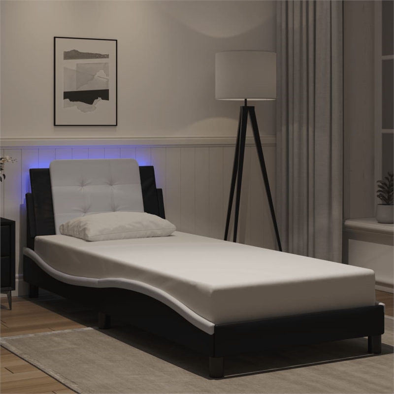 vidaXL Bed Frame in Black and White