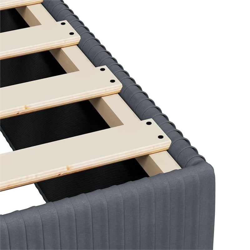 vidaXL Engineered Wood Twin Bed Frame in Dark Gray