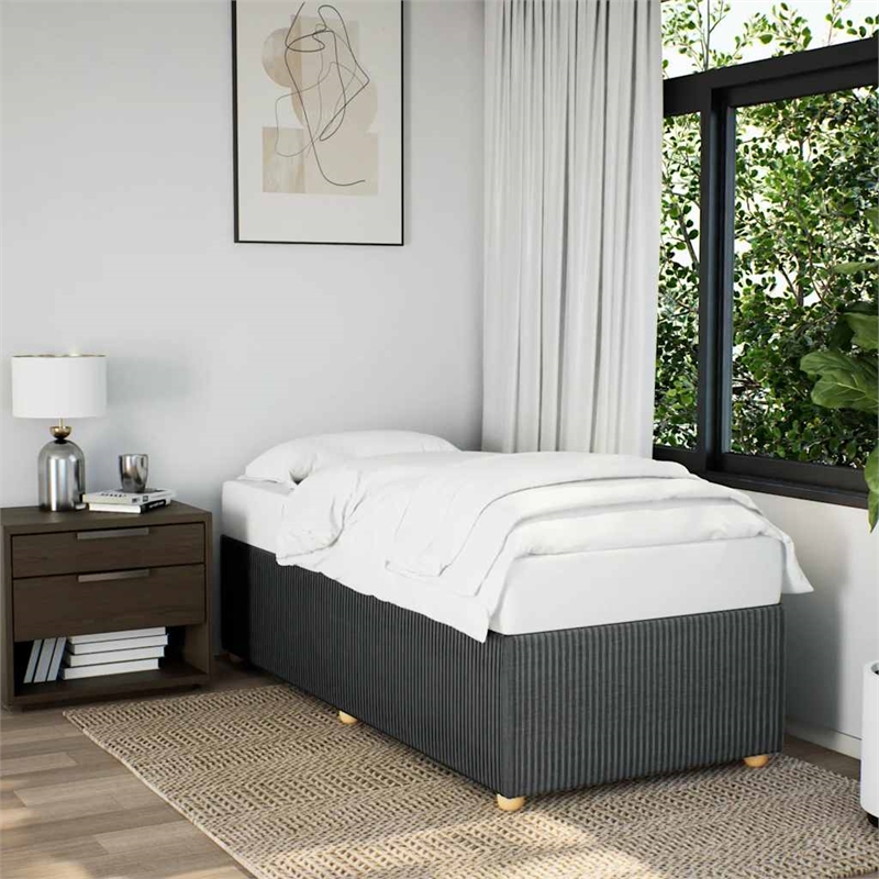 vidaXL Engineered Wood Twin Bed Frame in Dark Gray