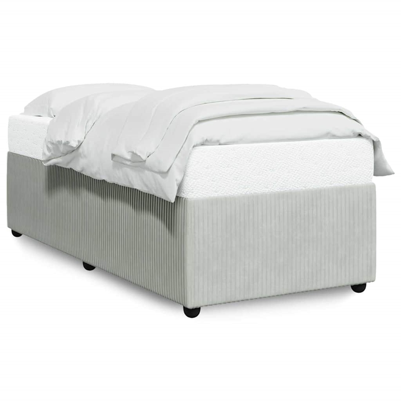 vidaXL Twin Without Headboard Bed Frame in Light Gray