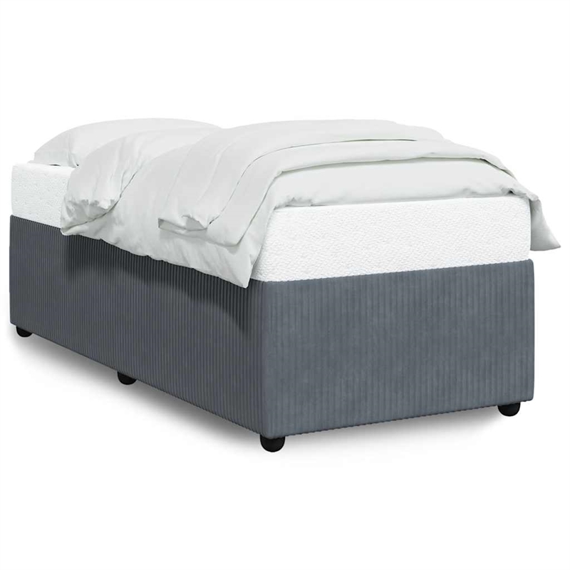 vidaXL Engineered Wood Twin Bed Frame in Dark Gray