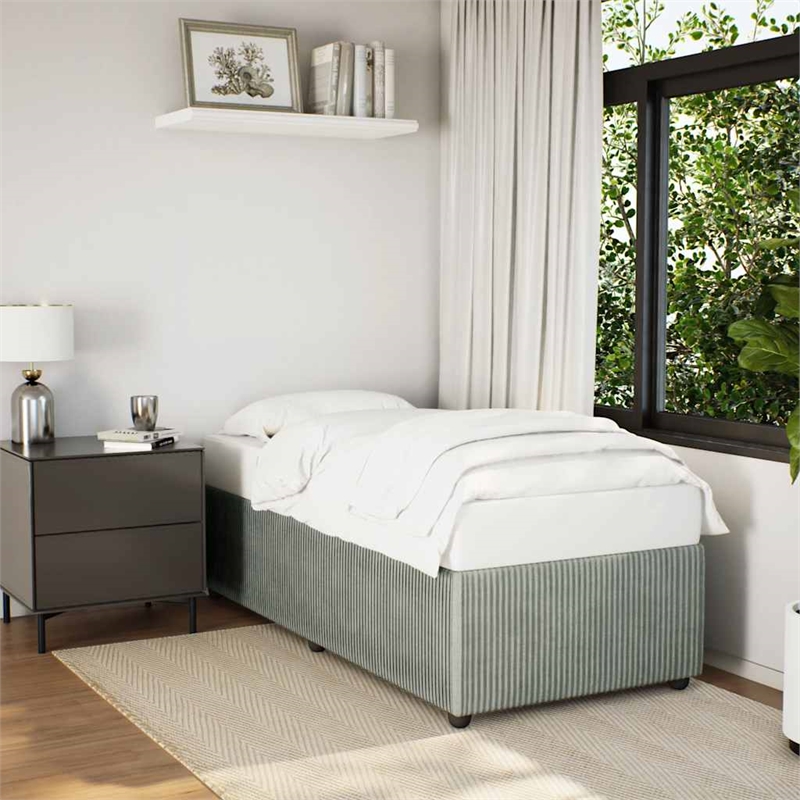 vidaXL Twin XL Engineered Wood Bed Frame in Light Grey