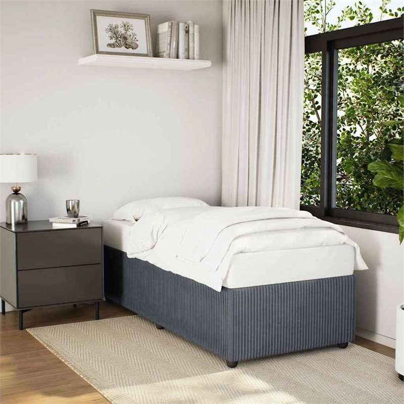 vidaXL Engineered Wood Twin XL Bed Frame in Dark Gray