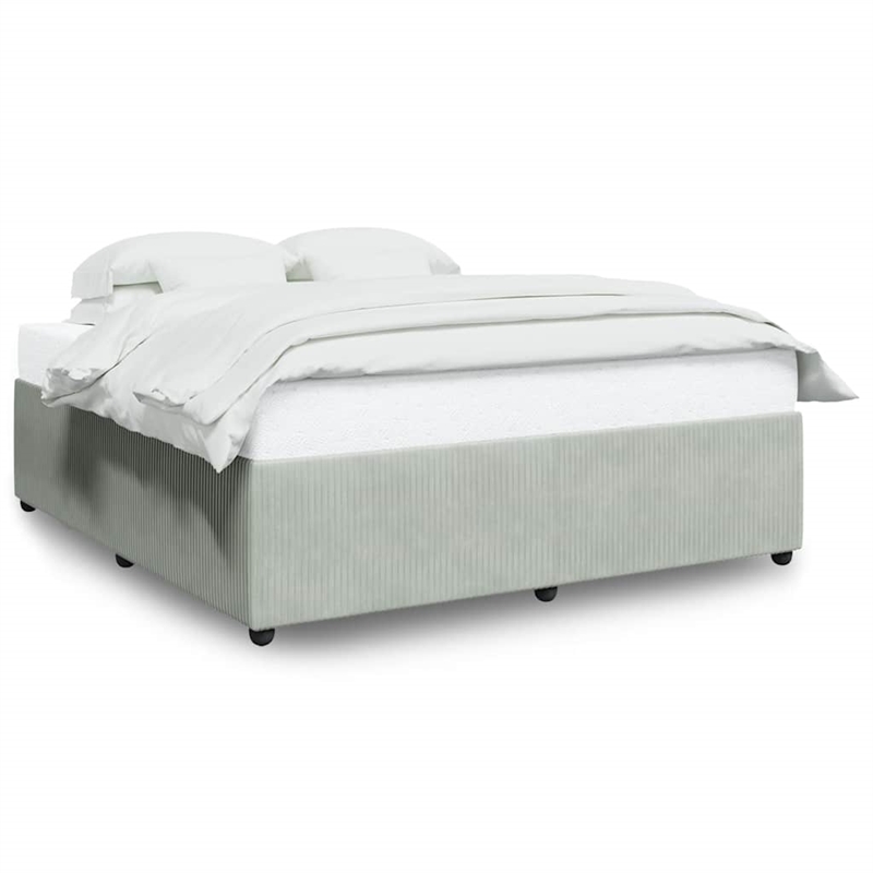 vidaXL Velvet California King Bed Frame in Light Grey