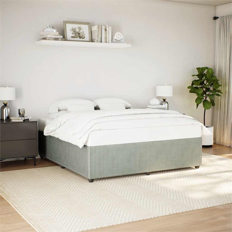 vidaXL Velvet California King Bed Frame in Light Grey