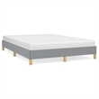 vidaXL Engineered Wood Faux Leather Full Bed Frame in Light Gray
