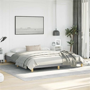 vidaXL Engineered Wood California King Bed Frame in Light Gray