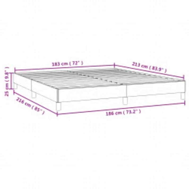 vidaXL Engineered Wood California King Bed Frame in Dark Gray