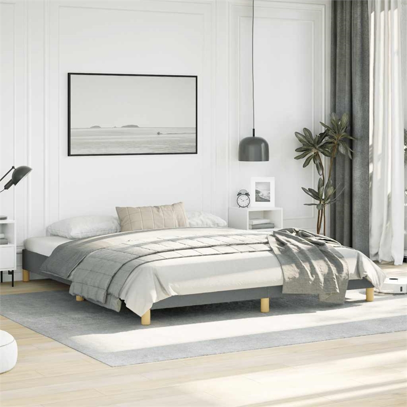 vidaXL Engineered Wood California King Bed Frame in Dark Gray