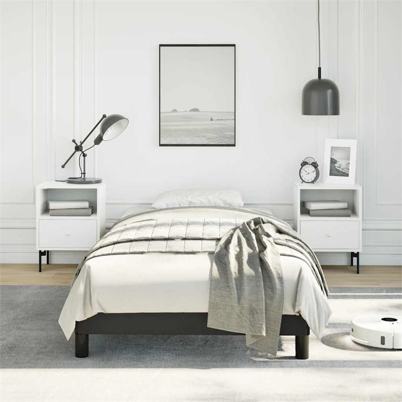 vidaXL Engineered wood Twin Bed Frame in Black