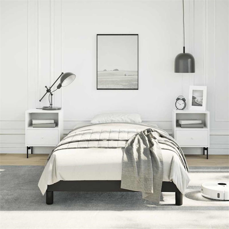 vidaXL Engineered wood Twin XL Bed Frame in Black