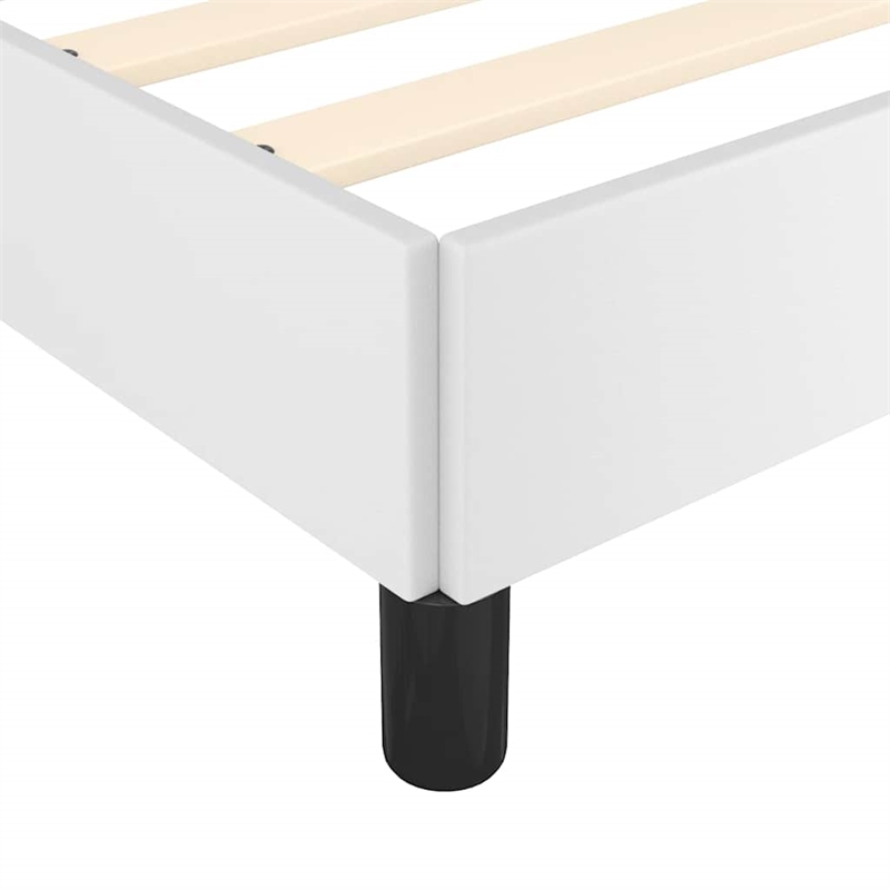 vidaXL Engineered Wood Faux Leather Full Bed Frame in White