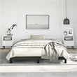 vidaXL Engineered Wood Faux Leather Queen Bed Frame in Black
