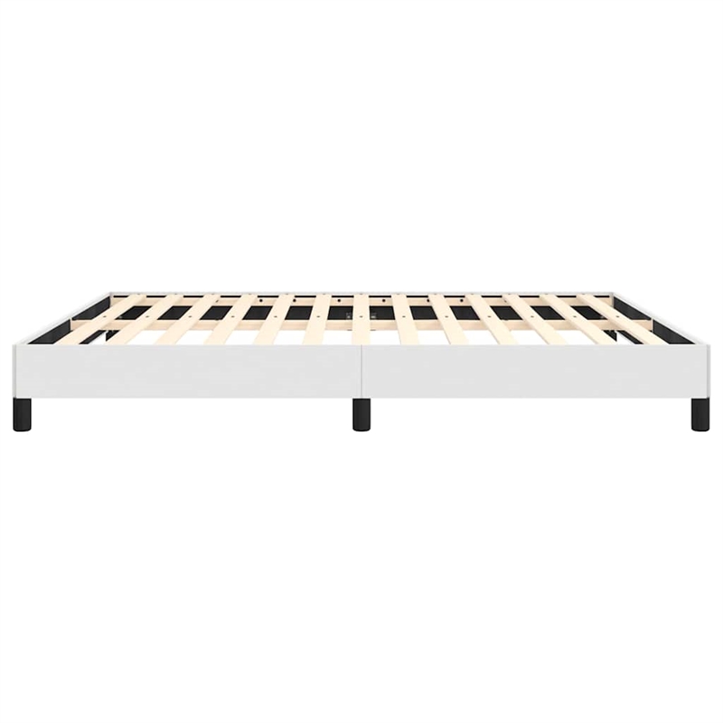 vidaXL Queen Faux Leather Engineered Wood Bed Frame in White