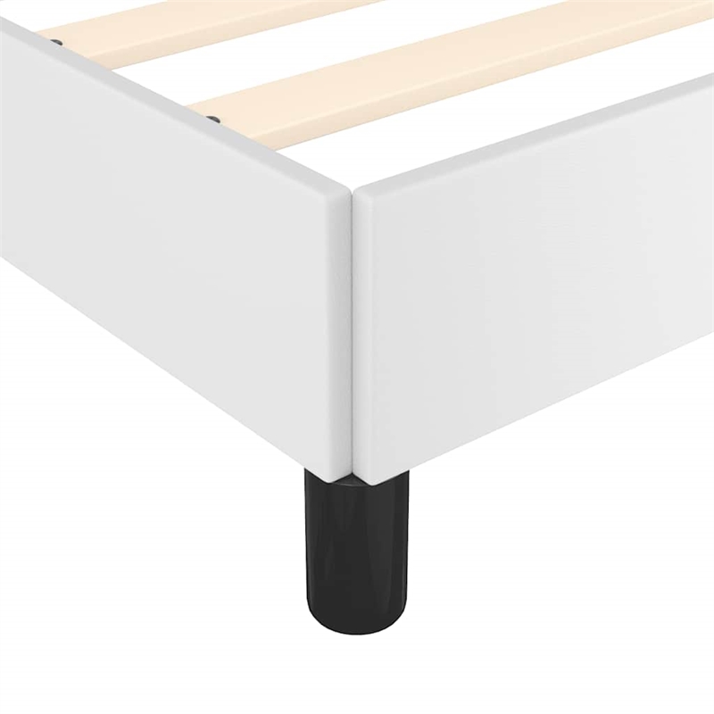 vidaXL Queen Faux Leather Engineered Wood Bed Frame in White