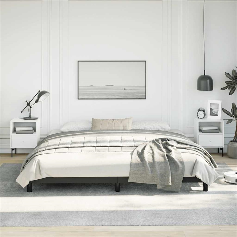 vidaXL Engineered Wood King Bed Frame in Black